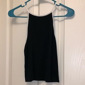 Cropped blank and white tank
